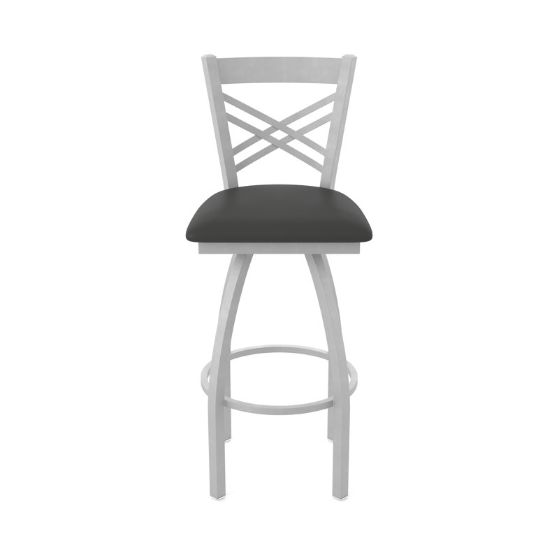 Tabouret pivotant 820 Catalina, Nickel anodisé, Vinyle - fer Canter, Tabouret de bar (siège d'une hauteur de 30 po)