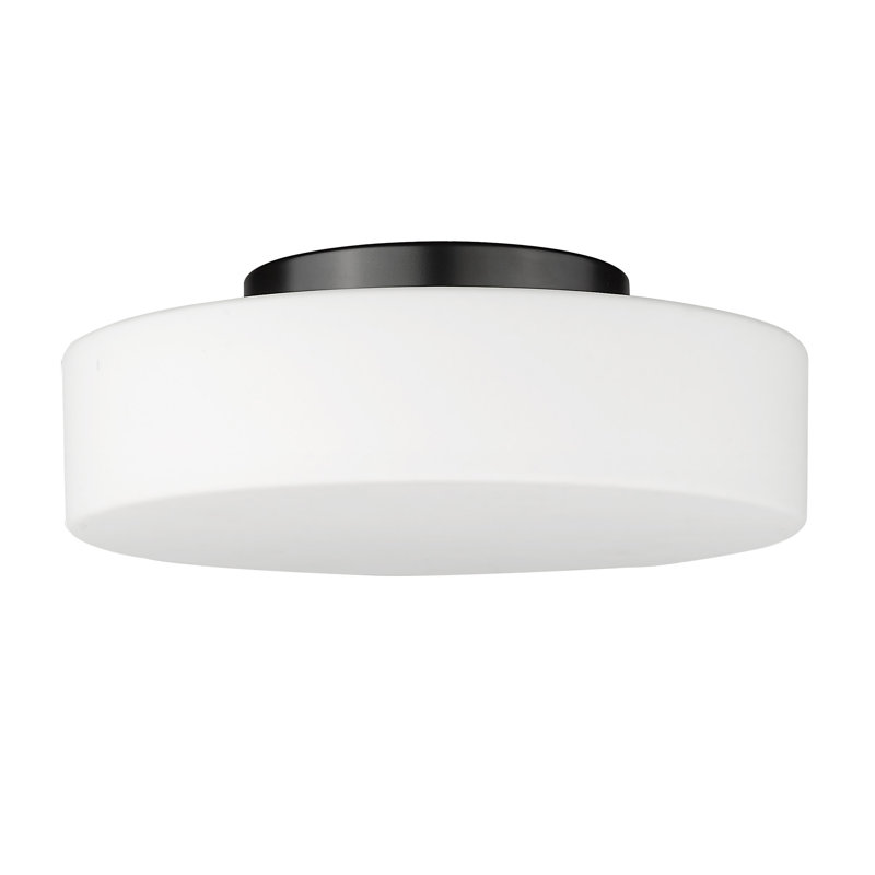 Ullman Glass LED Flush Mount, Matte Black