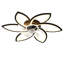 Ventilateur de plafond encastré discret de 30 po à motif floral noir avec télécommande et éclairage