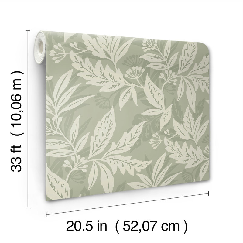 Papier peint floral Anita Dove Woodland, Vert