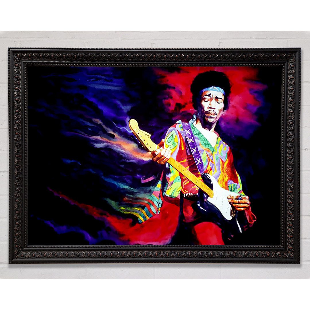 Jimi Hendrix Lightning Fast - Einzelner Bilderrahmen Kunstdrucke