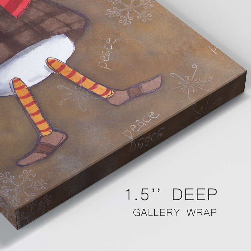 Bonhomme de neige chanteur sur toile de qualité supérieure - prêt à accrocher, H 60 po x l 40 po x P 1 po