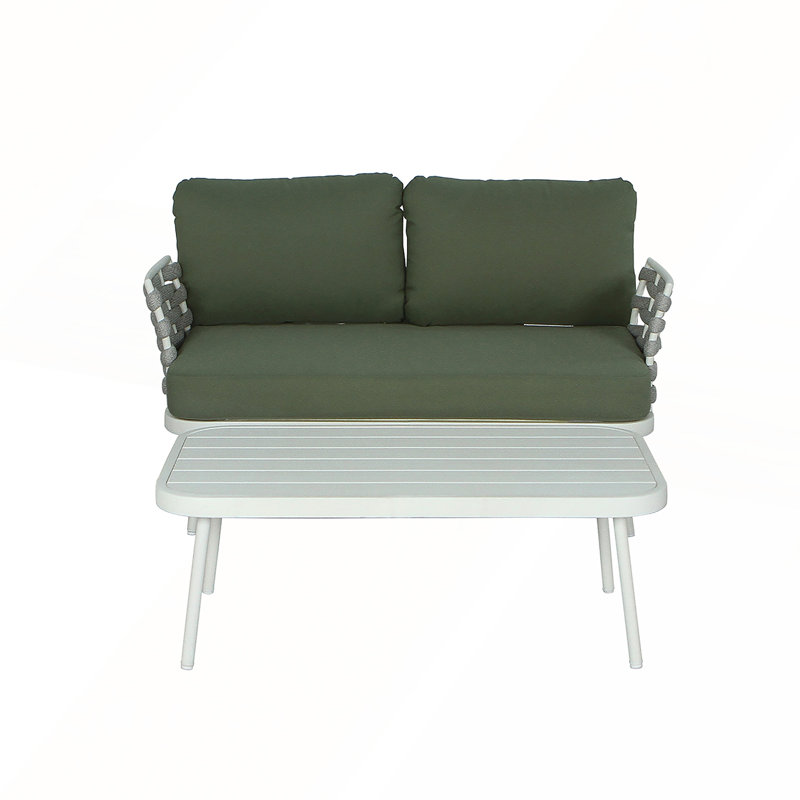 Causeuse et table Modern, Blanc