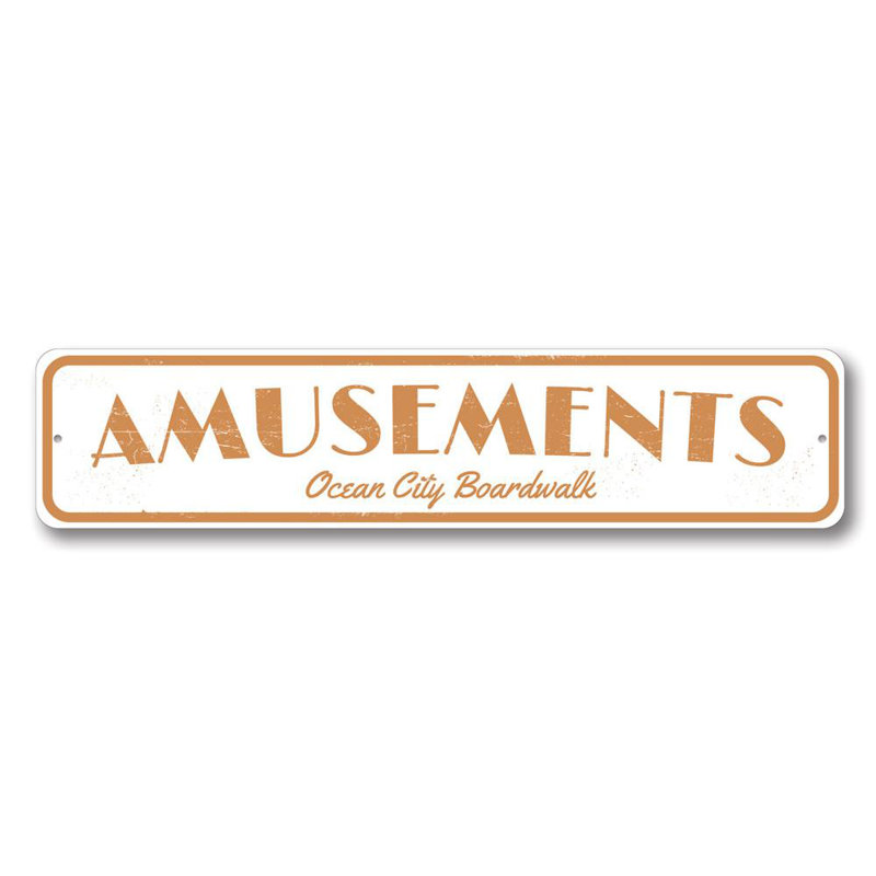 Amusements Sign - 4" X 18", 6" H x 24" W x 0.063" D