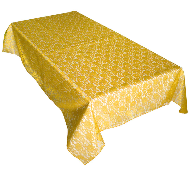 Floral Lace Overlay, 58" x 58", Marigold
