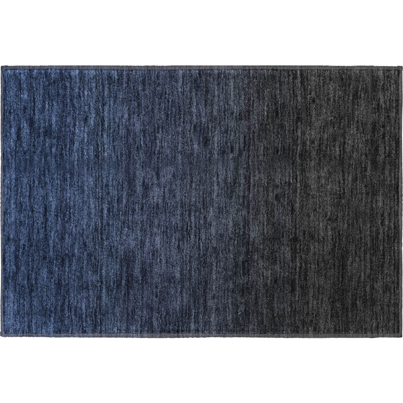 Premium Machine Washable Prisco Navy Rug, Rectangle 1'8" x 2'6"
