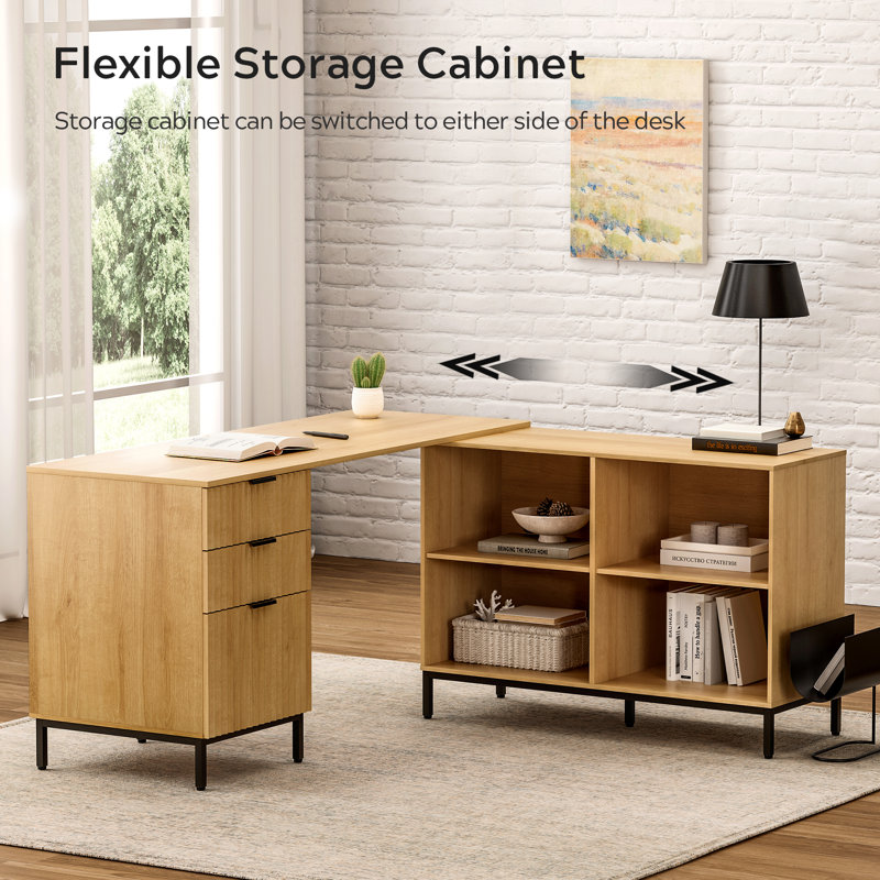 Bureau de direction cannelé 60 ", Chêne