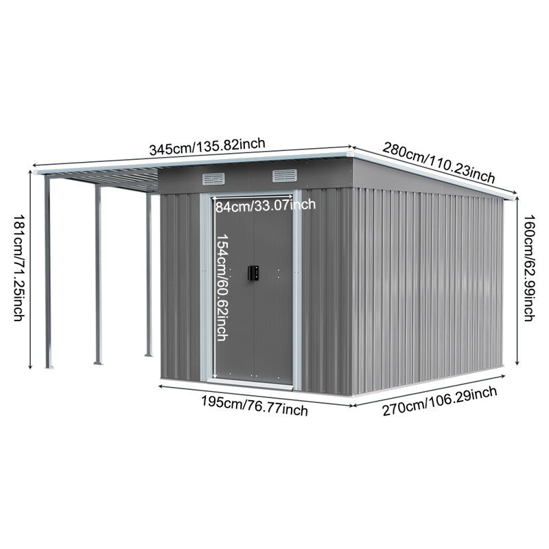6X9FT Garden Metal Storage Shed