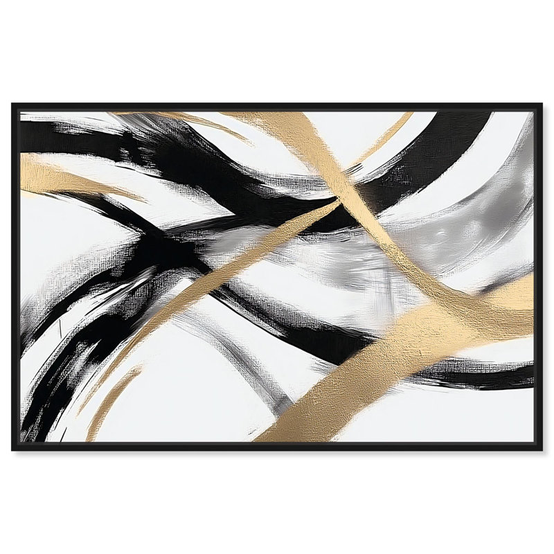 Midas Arc II Canvas by Art Remedy, 11" H x 16" W, Black, Floater Frame