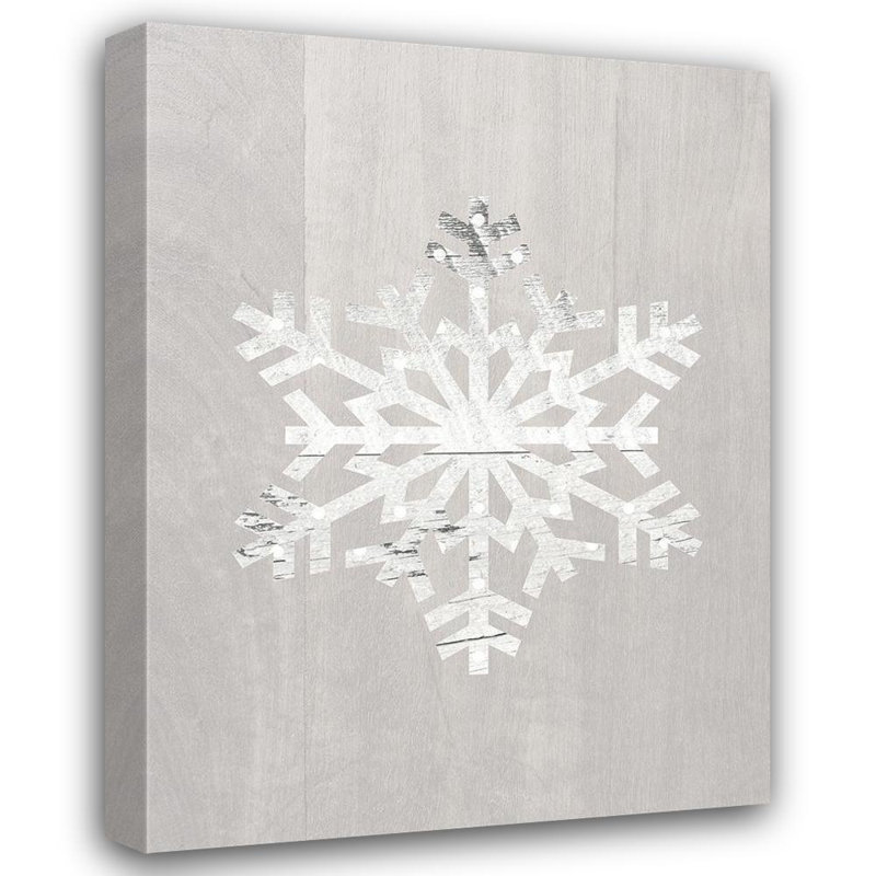«Red Barrel Studio® Straatsma, Leah», reproduction d'art sur toile tendue avec flocon de neige en bois, H 47 po x l 36 po