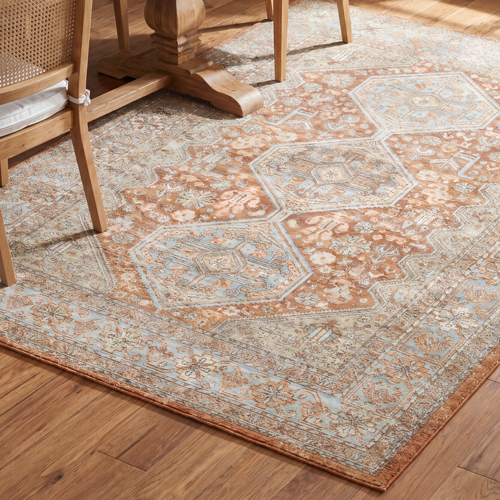 Willer Copper Orange Oriental Rug, Rectangle 7'10" x 10'6"