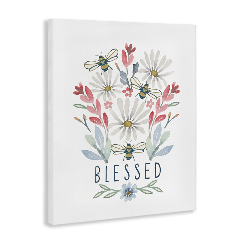 Art mural sur toile «Blessed Floral» par Blue Chair Blessing, H 40 po x l 30 po