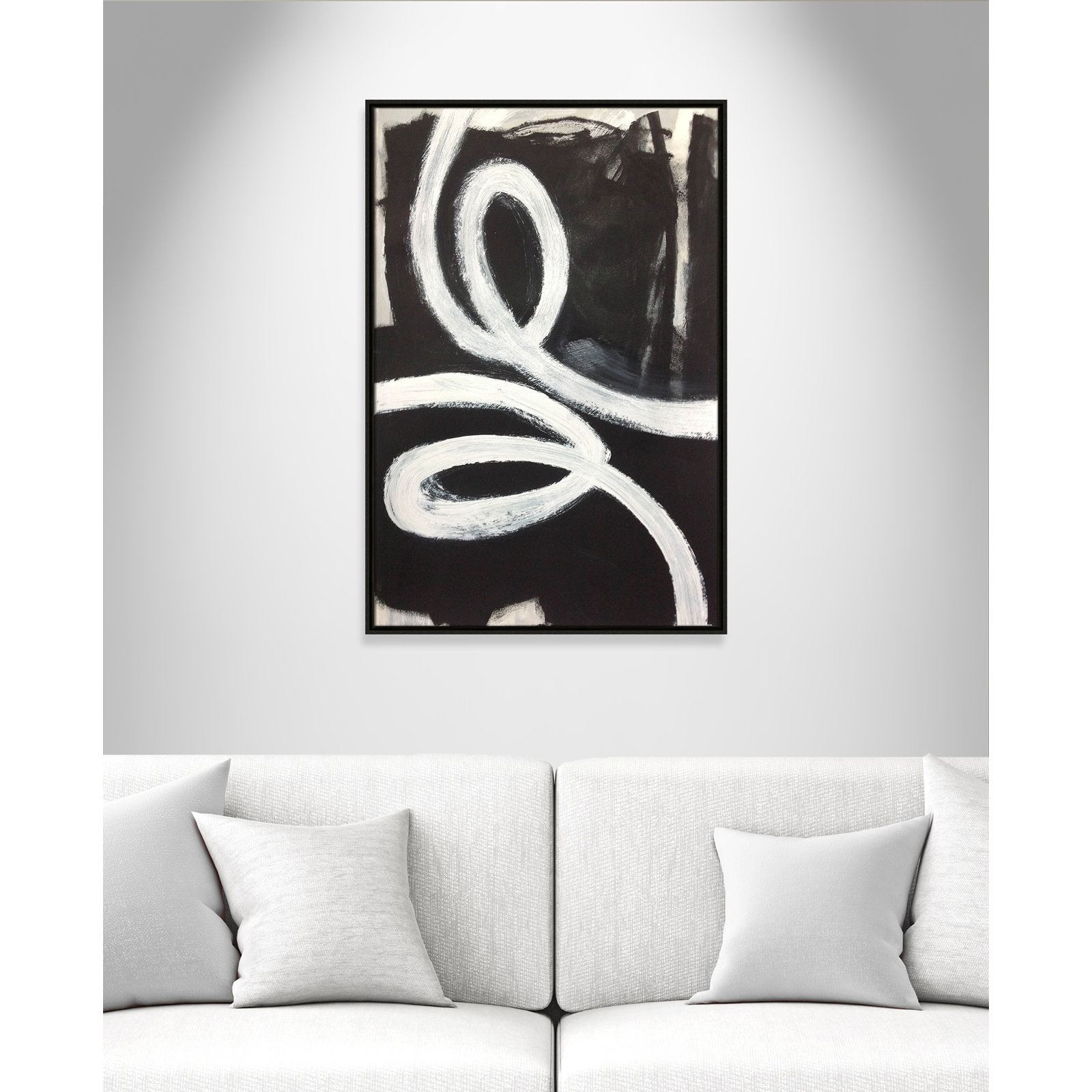 Bronte "Swirly Swirls I" Print, 37.5" H x 25.5" W x 2" D, Espresso Floater Framed, No