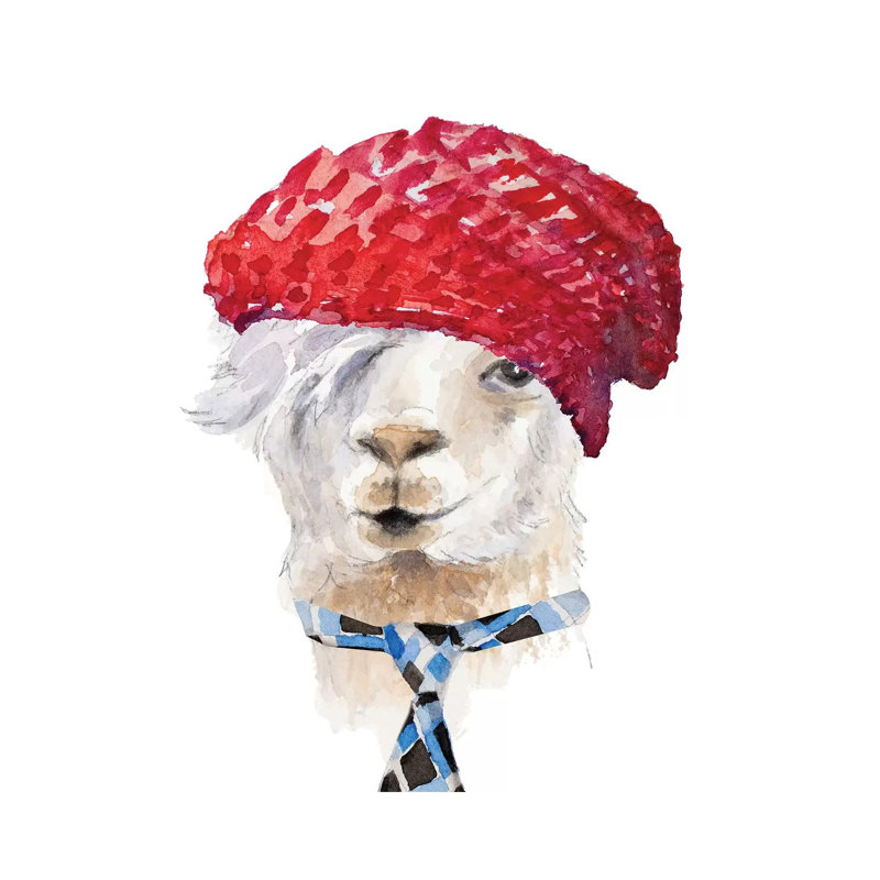 Fashion Llama by Lanie Loreth - Wrapped Canvas Painting, 66.04 cm H x 66.04 cm W x 3.175 cm D