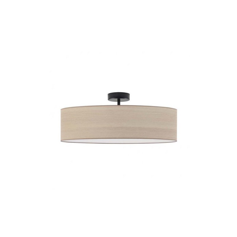 Bislim Fabric Semi Flush Mount, Black, Off White