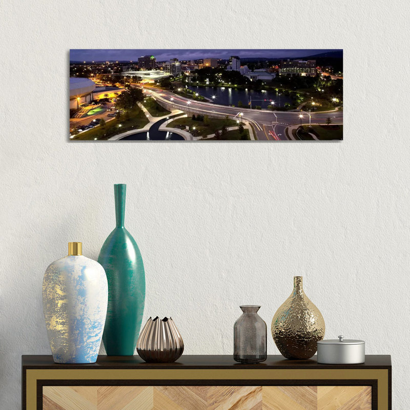 High Angle View Of A City, Big Spring Park, Huntsville, Madison County, Alabama, USA - Wrapped Canvas Panoramic Print