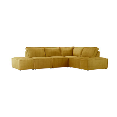 Beadie 5-Piece Corduroy Cord Corner Sofa 
