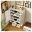 Armoire à chaussures de 40 po de hauteur en métal blanc moderne avec tablettes réglables et étagère inférieure ouverte - Rangement de vestibule étroit