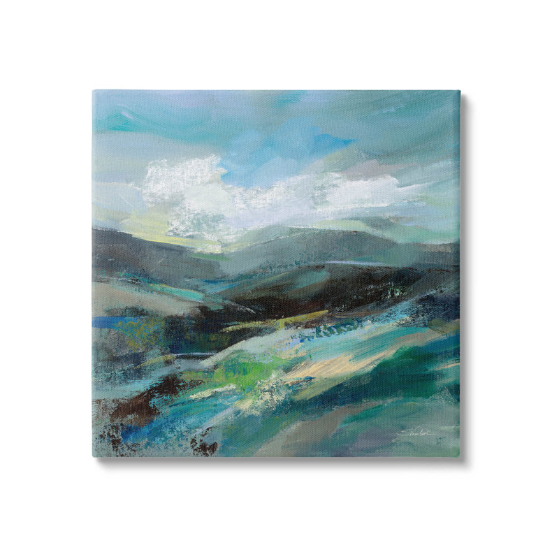 «Abstract Layered Mountain Scene», art mural par Silvia Vassileva, H 17 po x l 17 po x P 1,5 po