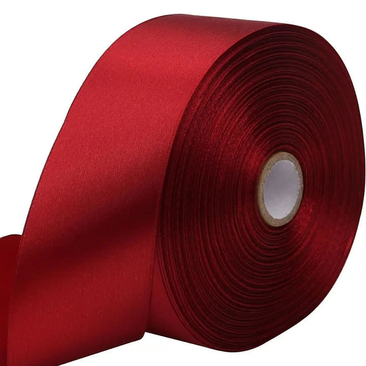 300ft Christmas Deep Red Solid Satin Ribbon