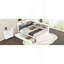 Lit plateforme en bois avec lit gigogne, tablettes et tête de lit en bois-107986444