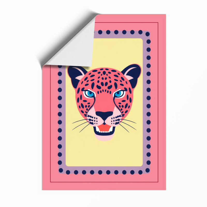 Magenta Wildcat Modern - Framed Print, Unframed, A1 - 84.1 x 59.4 cm
