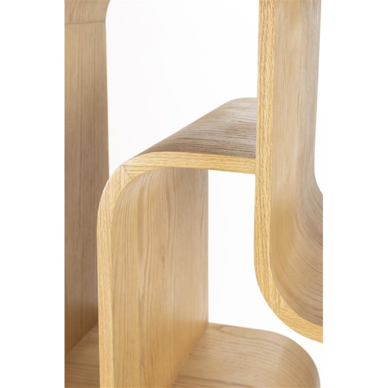 Cabinet Solid Wood Geometric Bookcase, Natural