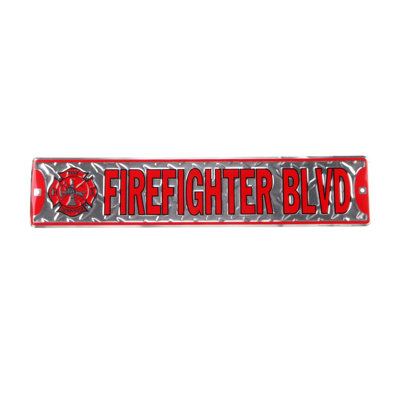 Enseigne de rue en métal pompiers blvd Lindenhurst