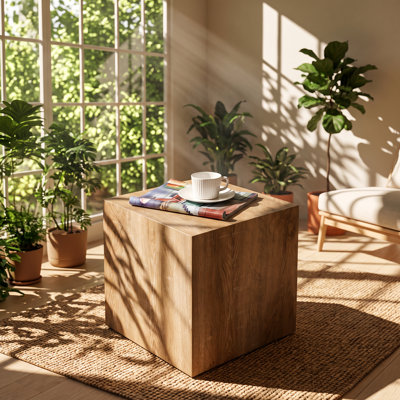 Table basse en bois manufacturé Droom l 15,7 po x P 15,7 po x H 15,7 po