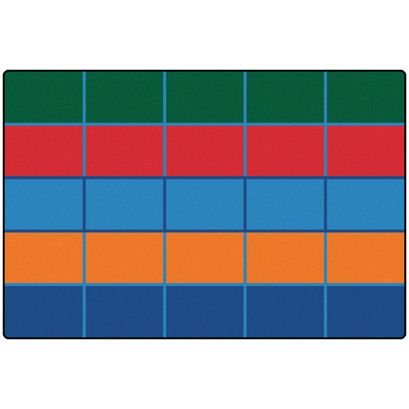 Tapis de salle de classe capitonné vert / orange / bleu KID $ Value Plus ™
