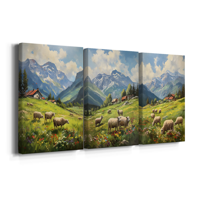 ANIMALS Series CECV III - Toile tendue avec châssis - 3 pièces, H 18 po x l 36 po