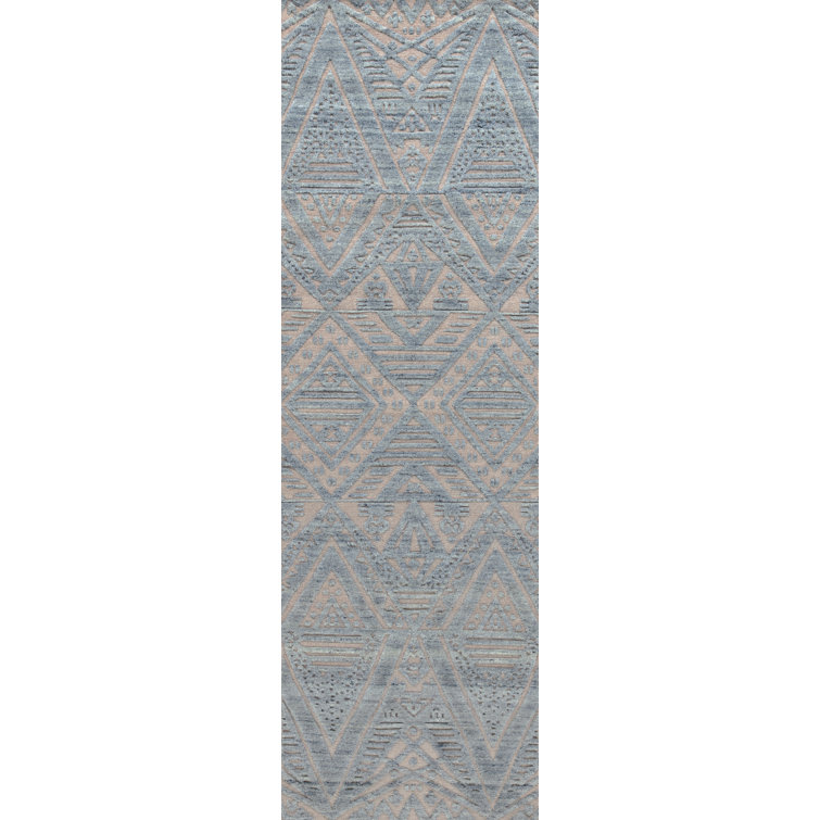 Bariloche Wool Geometric Area Rug in Blue