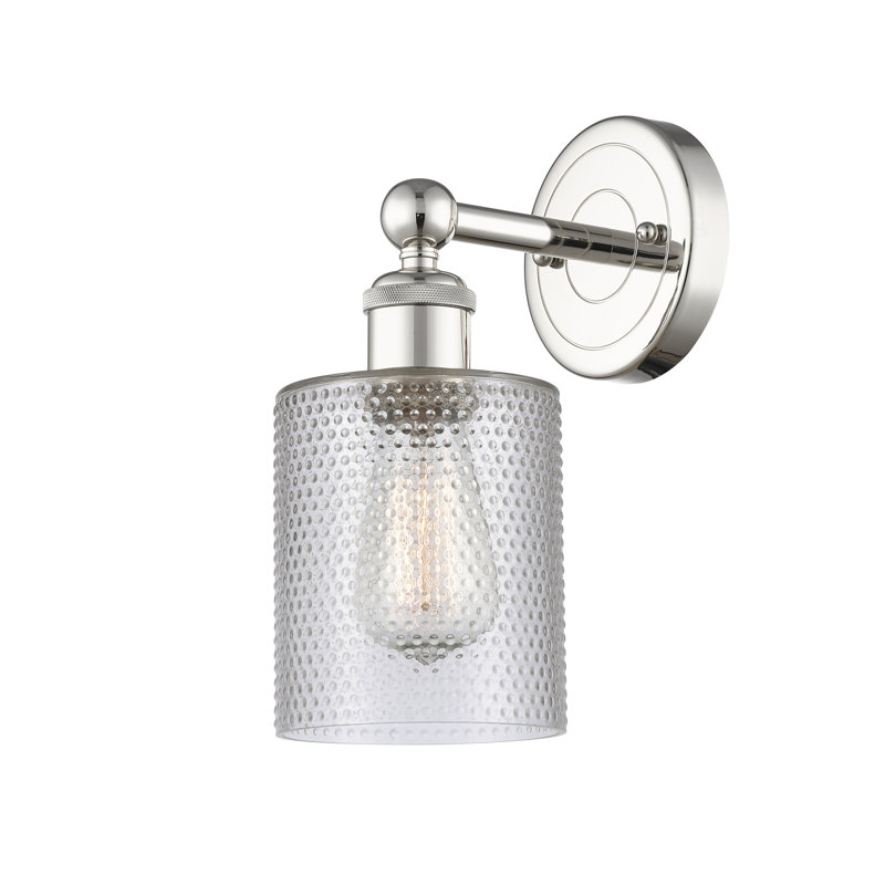 Chilchinbito Armed Sconce, Clear, Polished Nickel