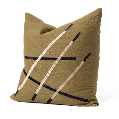 Niseko Sticks Olive Lounge Cushion 55 X 55Cm