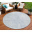 Tapis intérieur lavable rond 8 po ivoire et gris