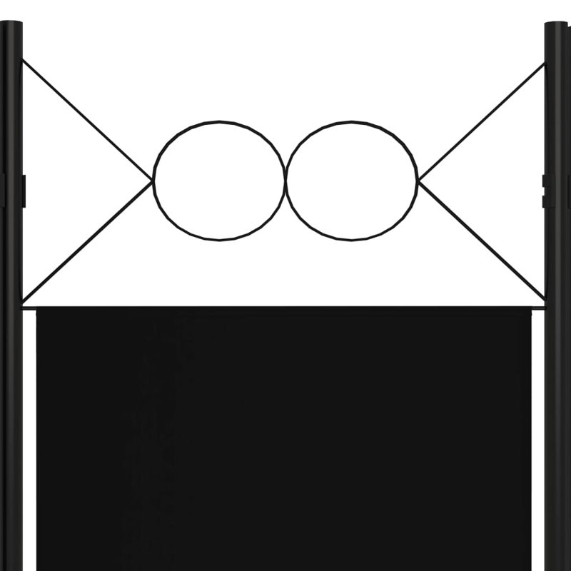Paravent pliant autoportant pour séparer une pièce, 3, Noir, noir, noir, noir, H 70,87 po x l 47,2 po x P 1,6 po
