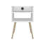 Table de chevet avec port USB, 2 tablettes - blanc, l 13,5 po x P 15,7 po x H 22,8 po, bois, 1 pièce, table de chevet, blanc, avec chargement USB