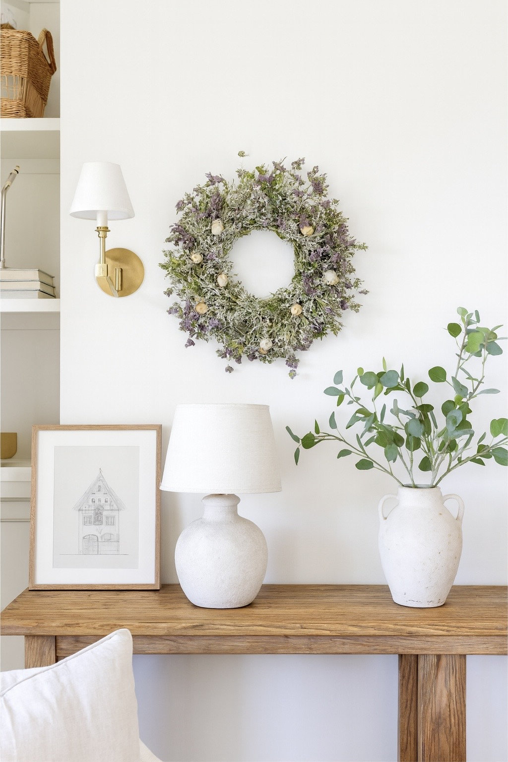 Handcrafted Dried Wreath, 26" H x 26" W x 5" D