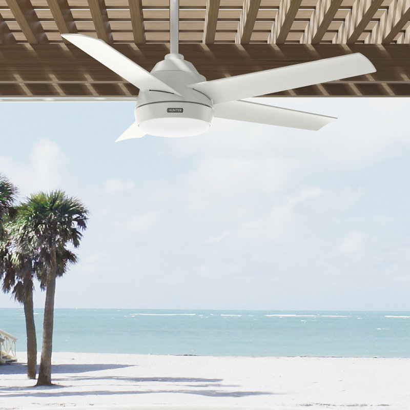 Skyflow 52" 5-Blade Standard WeatherMax Indoor/Outdoor Ceiling Fan with Lights and Wall Control, White