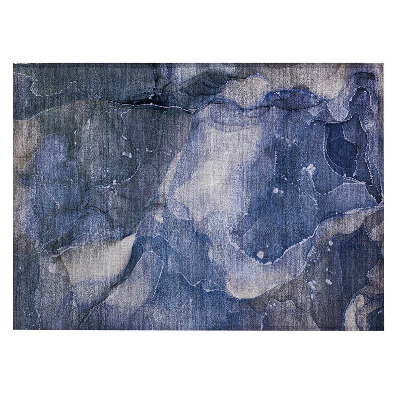 Blayr Washable Abstract Indoor / Outdoor Rug, Rectangle 1'8" x 2'6"