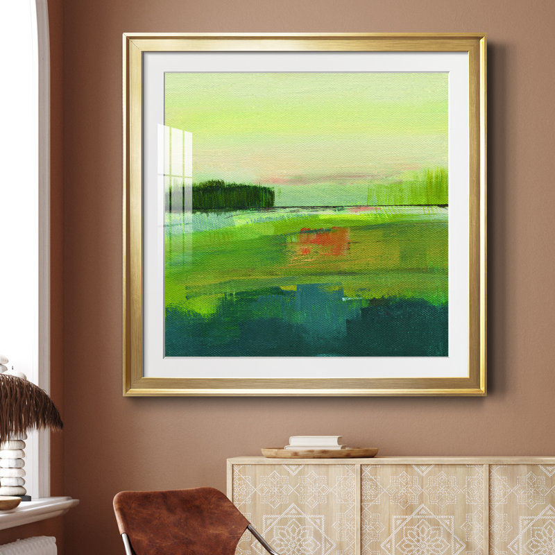 Way To Woodstock I - Peinture encadrée, H 26,5 po x l 26,5 po x P 1,5 po, Papier encadré doré