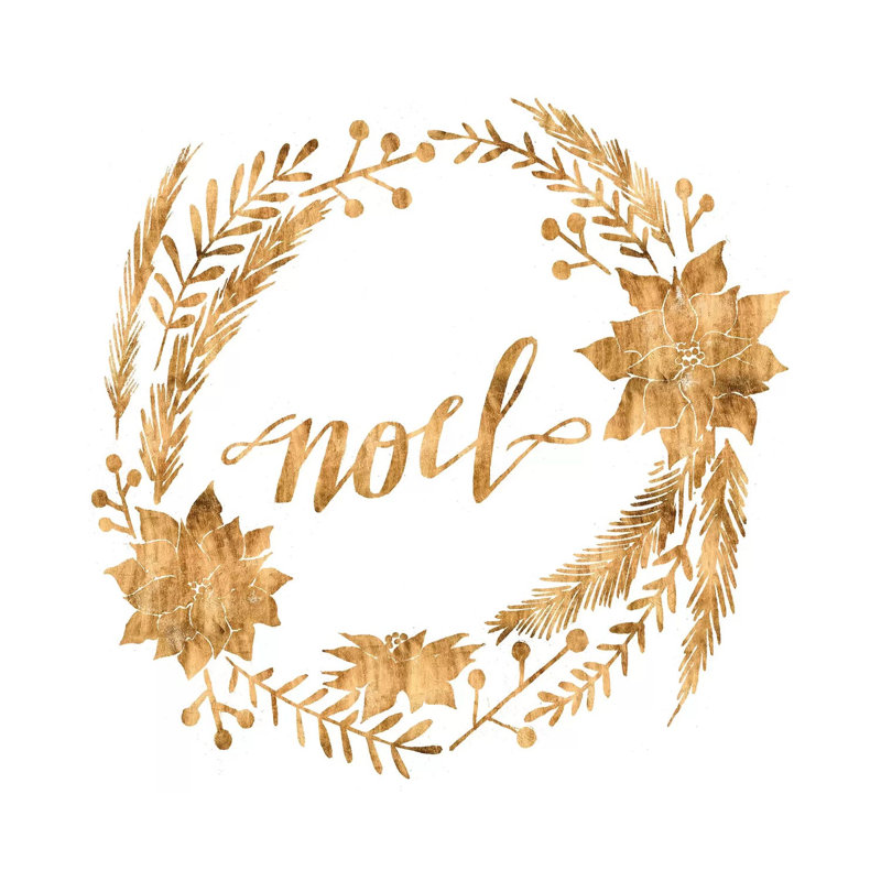 Golden Christmas IV by Grace Popp - No Frame Print on Canvas