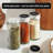     Complete Spice Rack Set with Mahogany Finish - includes 30 Glass Spice Jars, 80 Labels, 5 Measuring Spoons - Kitchen Organizer