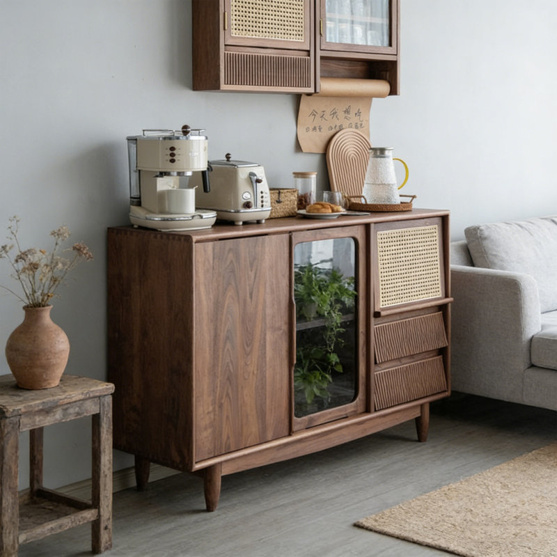 Table de buffet en rotin moderne et minimaliste