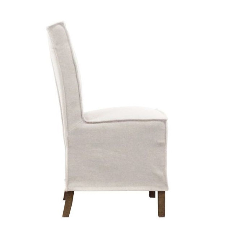 Zaynab Upholstered Dining Chair, Light Beige, Brown