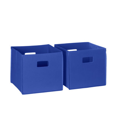 RiverRidge Kids 2pc Fabric Collapsible Storage Cube Organizers with Handles for Playroom Organization