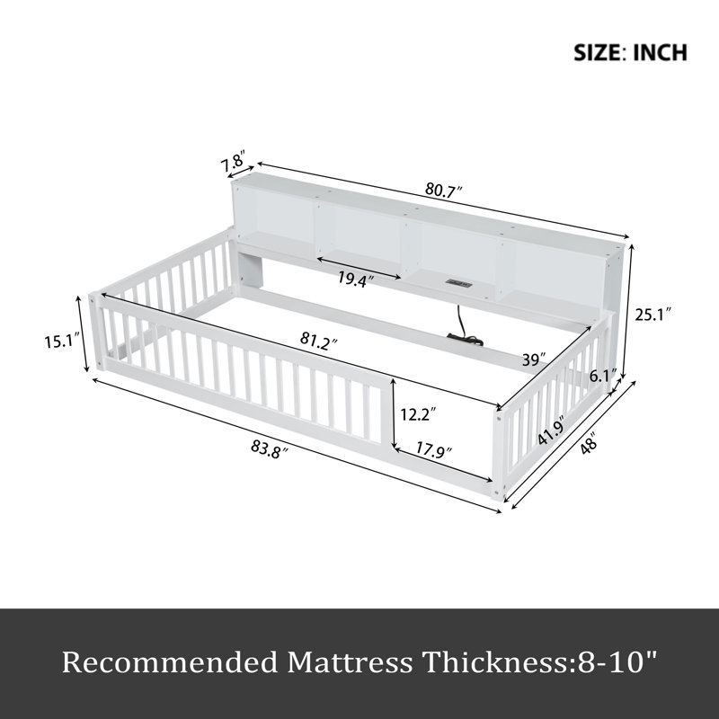 Lit simple en bois TG, Blanc