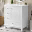 Armoire de meuble-lavabo autoportante 30 po avec lavabo en céramique, porte à fermeture douce, 3 tiroirs-116858901