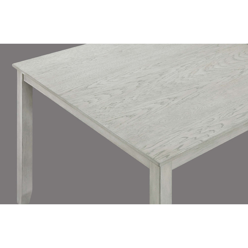 Rustic Farmhouse Transitional 5-Piece Counter Height Dining Set Square Table Linen Look Fabric Upholstered Chair Seat Wooden