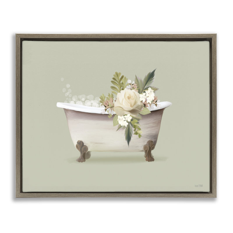  Art floral sur toile flottante avec encadrement floral par House Fenway, H 17 po x l 21 po, Cadre flottant orme Montalcino